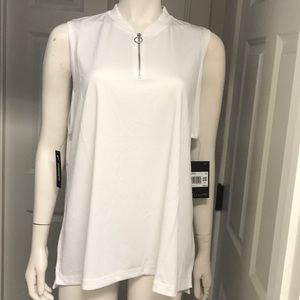 Nike White NWT Sleeveless Zip-Front Athletic Top XXL
